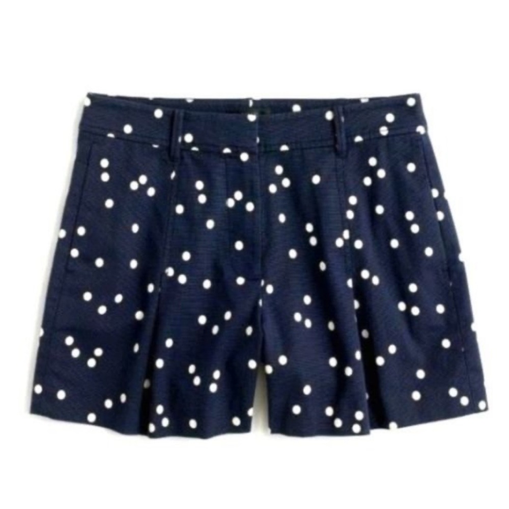 J.Crew High-Waisted Navy Polka Dot Women's Shorts